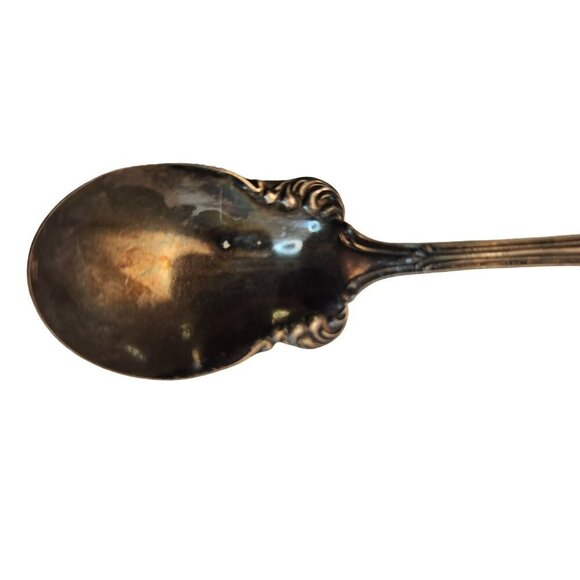 Community Silver Antique Silver-Plated Serving Spoon With Ornate Floral & Basket - Picture 7 of 7